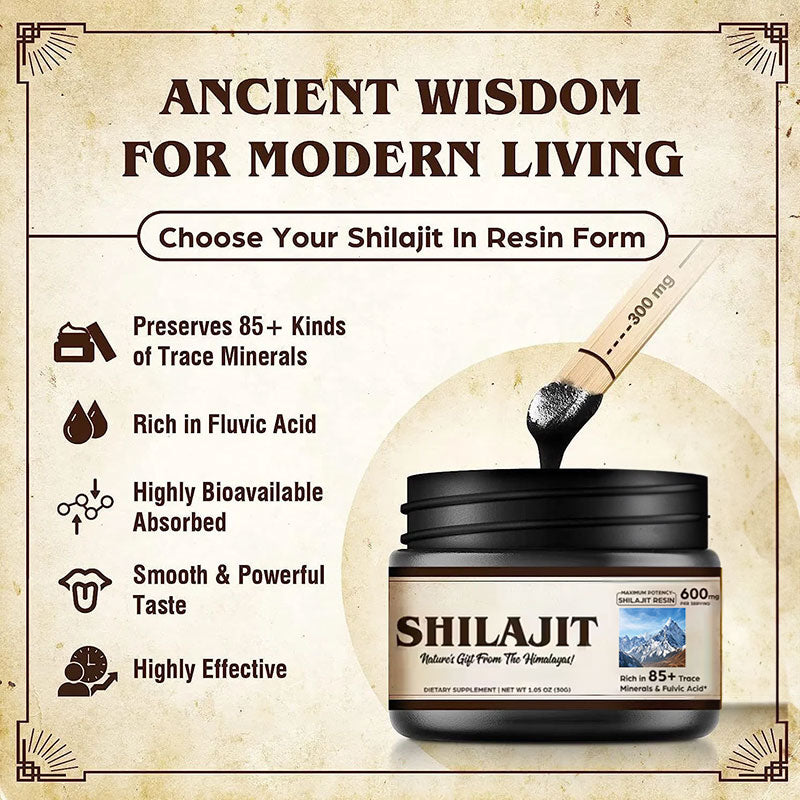 Pure Shilajit Resin in its natural form, a powerful Ayurvedic supplement for energy, focus, and overall wellness.